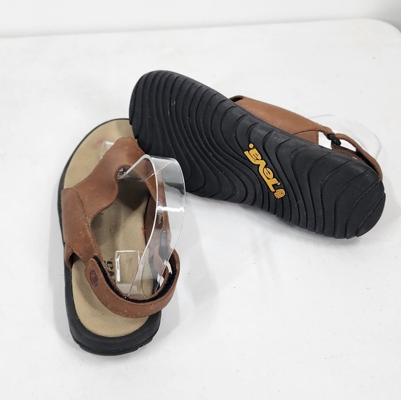 Teva Salani Thong Ankle Strap Leather Sandals Camel 7 - Picture 7 of 8